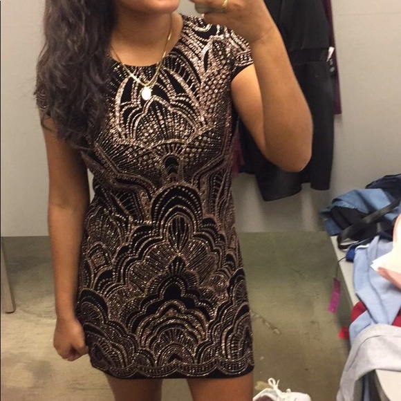 Dresses & Skirts - Black and Rose Gold Glitter Dress